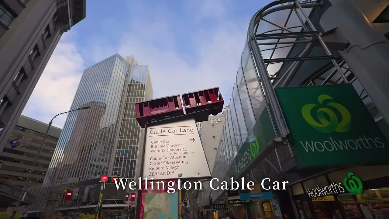 威靈頓市中心 Cable Car 入口招牌